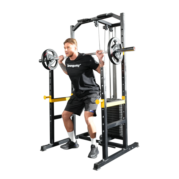 Strongway Half Power Rack with Weight Stack and Pulley System Packages