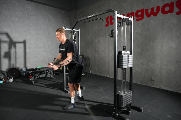 Strongway Cable Crossover Machine with Weights (150KG) and Pull Up Bar