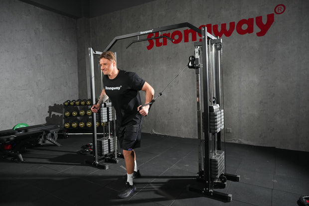 Strongway Cable Crossover Machine with Weights (150KG) and Pull Up Bar