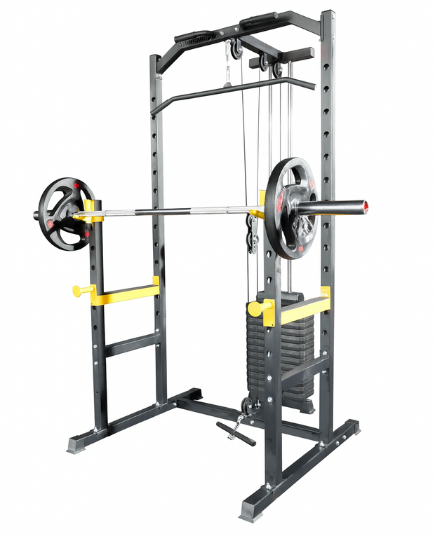 Strongway Half Power Rack with Weight Stack and Pulley System Packages