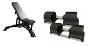 32KG or 40KG Adjustable Dumbbells Set (PAIR) with Stand and Adjustable Weight Bench