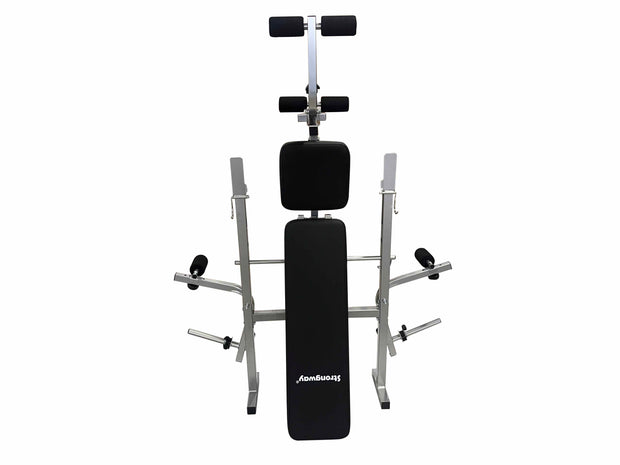 Strongway Multi Gym - Adjustable Weight Bench with Barbell Rack (Foldable)