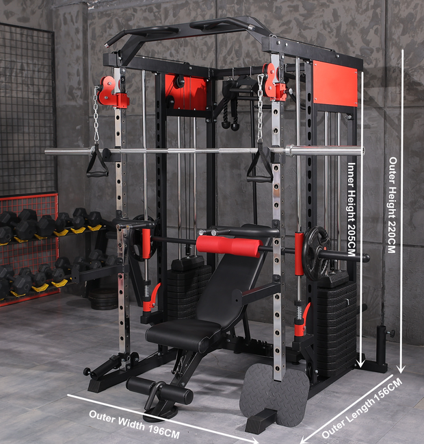 Strongway Multi Gym Smith Machine with Weights - Multifunction Home Gym Machine