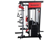 Strongway PREMIUM Multi Gym Smith Machine with Weights (3 Weight Stacks) - Multifunction Home Gym Machine