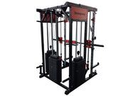 Strongway PREMIUM Multi Gym Smith Machine with Weights (3 Weight Stacks) - Multifunction Home Gym Machine