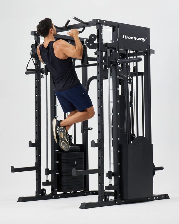 Strongway Multi Gym Smith Machine with Weights - Multifunction Home Gym Machine