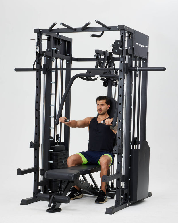 Strongway Multi Gym Smith Machine with Weights - Multifunction Home Gym Machine