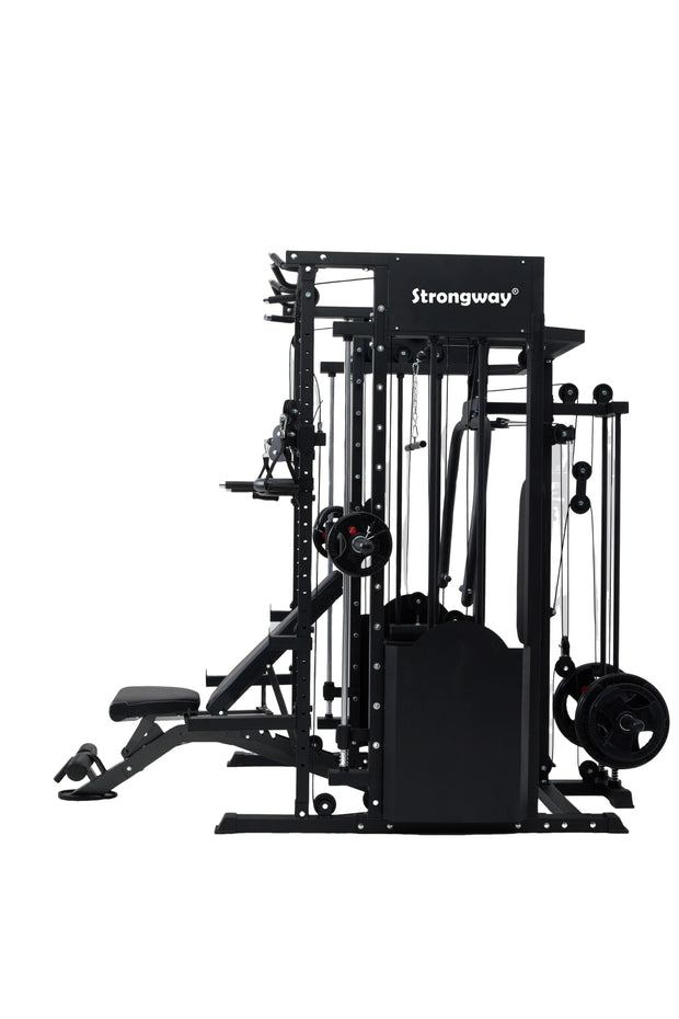 Strongway Multi Gym Smith Machine with Weights - Multifunction Home Gym Machine