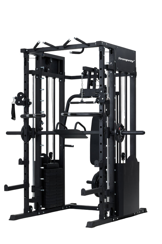 Strongway Multi Gym Smith Machine with Weights - Multifunction Home Gym Machine