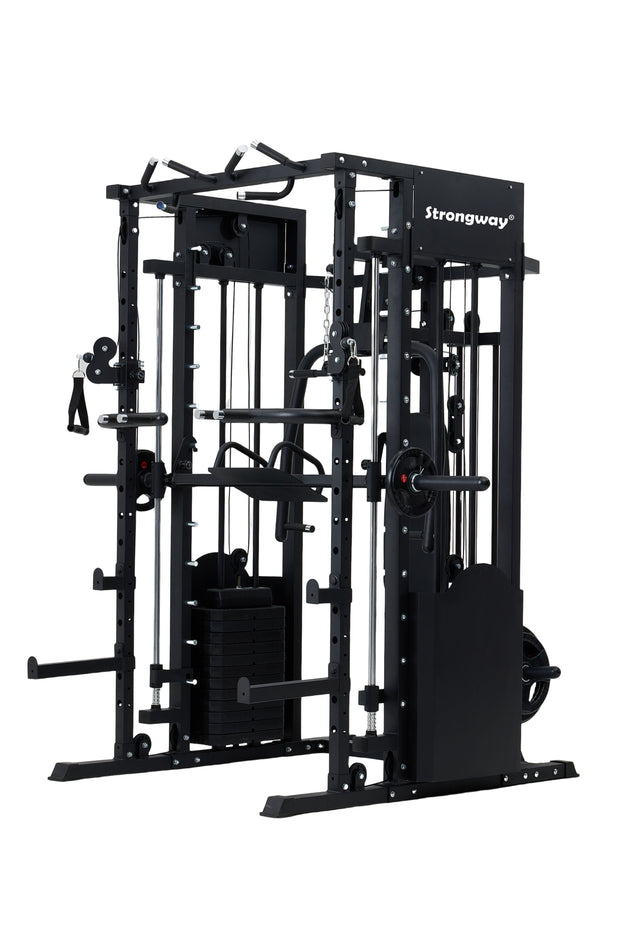 Strongway Multi Gym Smith Machine with Weights - Multifunction Home Gym Machine