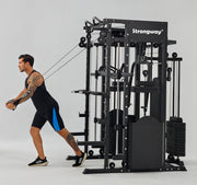 Strongway ULTIMATE Multi Gym Smith Machine with Weights (3 Weight Stacks) - Multifunction Home Gym Machine
