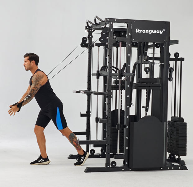 Strongway ULTIMATE Multi Gym Smith Machine (3 WEIGHT STACKS) with Weights Packages