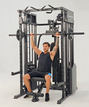 Strongway ULTIMATE Multi Gym Smith Machine with Weights (3 Weight Stacks) - Multifunction Home Gym Machine