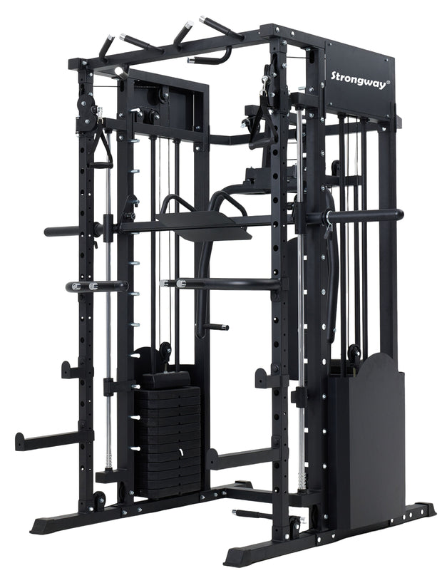 Strongway ULTIMATE Multi Gym Smith Machine (3 WEIGHT STACKS) with Weights Packages