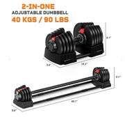 Strongway 2-in-1 40KG Adjustable Dumbbells to Barbell Set (PAIR)