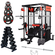 Strongway PREMIUM Multi Gym Smith Machine (3 WEIGHT STACKS) with Weights Packages