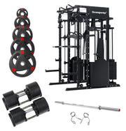 Strongway ULTIMATE Multi Gym Smith Machine (3 WEIGHT STACKS) with Weights Packages