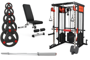 Strongway PREMIUM Multi Gym Smith Machine (3 WEIGHT STACKS) with Weights Packages