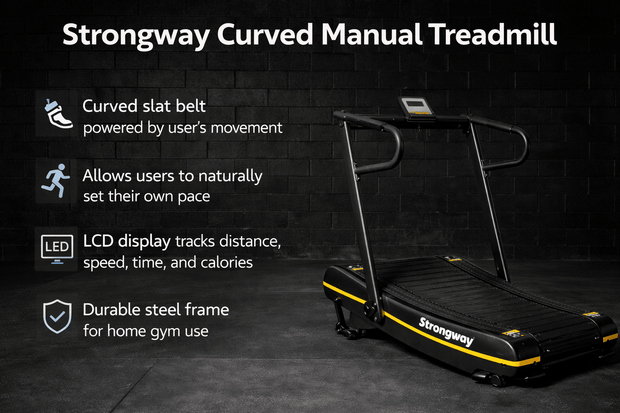Curved Treadmill - Foldable and LCD Display