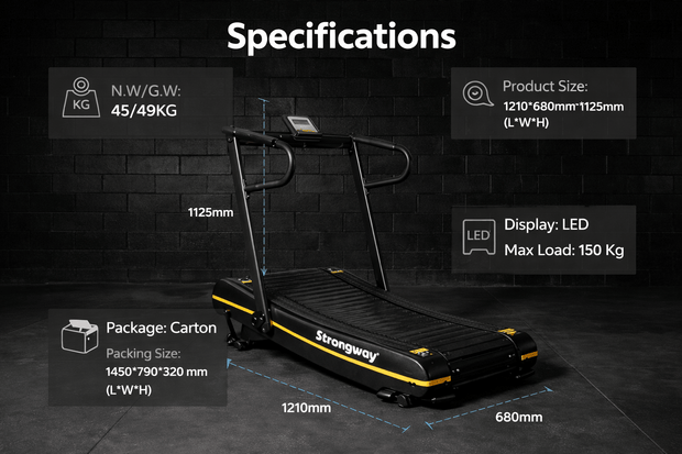 Curved Treadmill - Foldable and LCD Display