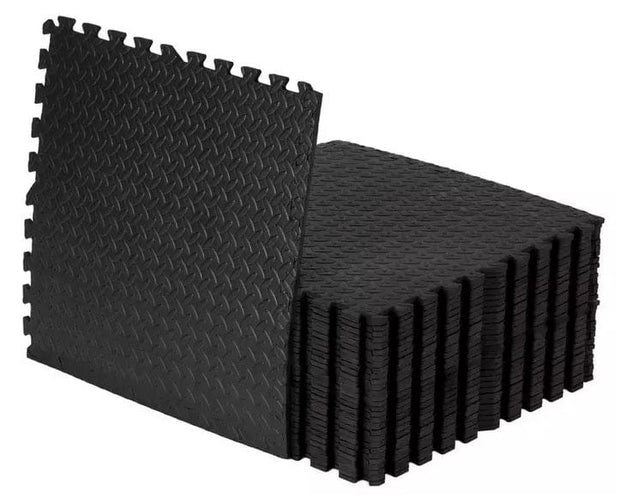 Strongway Gym Supplies Set of 4 Mats Gym Flooring Foam Mats - Interlocking Exercise Mats, EVA Floor Tiles, Non-slip