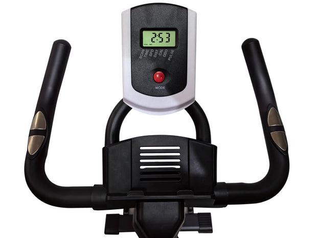 Strongway Gym Supplies Indoor Spin Exercise Bike – Adjustable Resistance and Performance Monitoring