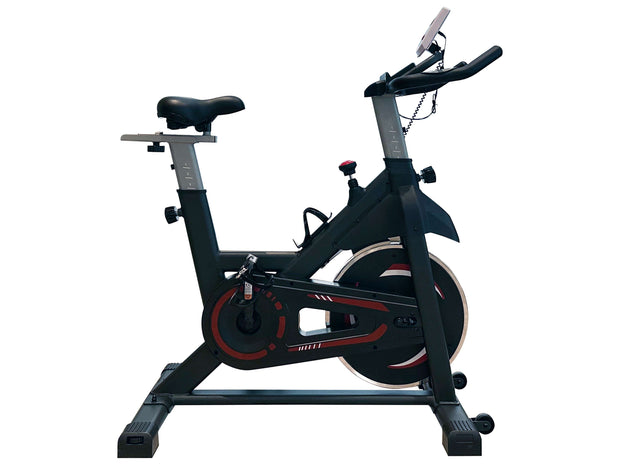 Strongway Gym Supplies Indoor Spin Exercise Bike – Adjustable Resistance and Performance Monitoring
