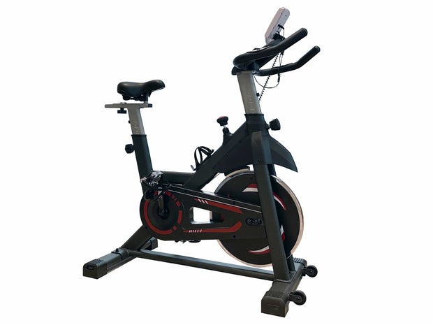 Strongway Gym Supplies Indoor Spin Exercise Bike – Adjustable Resistance and Performance Monitoring