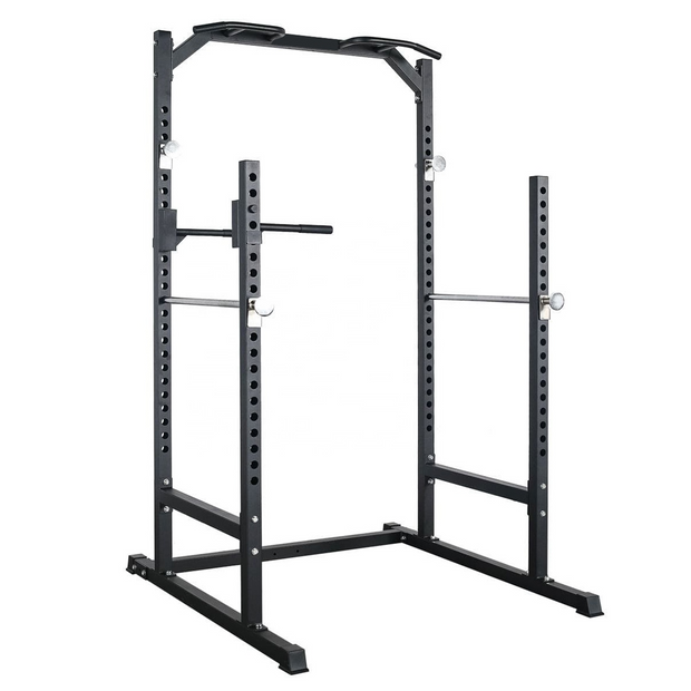 50KG / 70KG / 100KG Olympic Bumper Weight Plates + 6FT or 7FT Olympic Barbell + Half Power Cage  + Adjustable Weight Bench