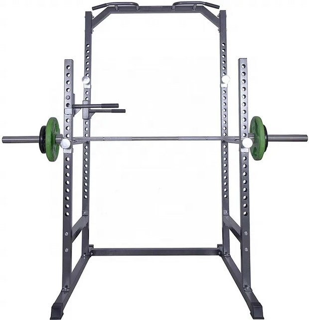 50KG / 70KG / 100KG Olympic Weight Plates + 6FT or 7FT Olympic Barbell + Half Power Cage  + Adjustable Weight Bench