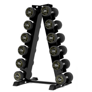 Strongway Complete Rubber Dumbbells Set with Storage Stand