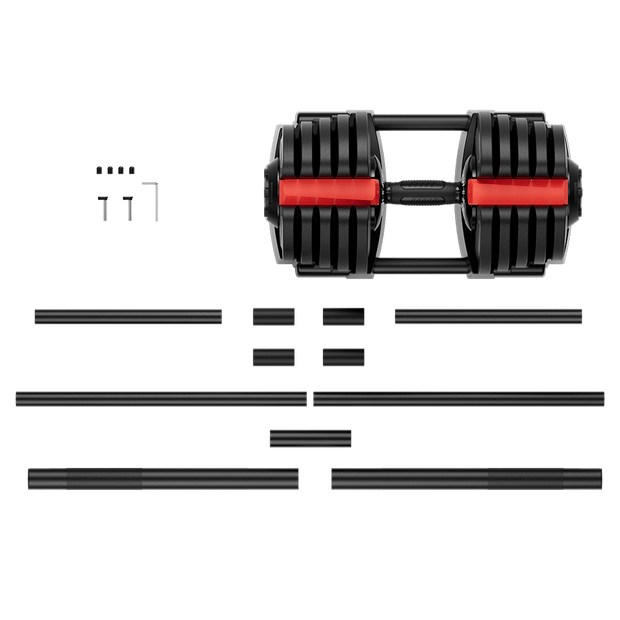 Strongway Gym Supplies Strongway 2-in-1 40KG Adjustable Dumbbells to Barbell Set (PAIR)