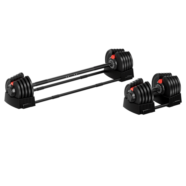 Strongway Gym Supplies Strongway 2-in-1 40KG Adjustable Dumbbells to Barbell Set (PAIR)