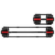 Strongway Gym Supplies Strongway 2-in-1 40KG Adjustable Dumbbells to Barbell Set (PAIR)