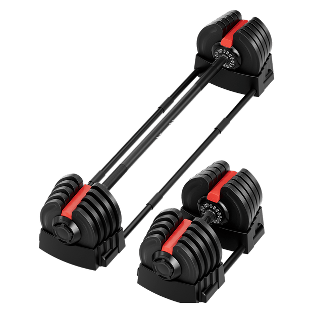 Strongway Gym Supplies Strongway 2-in-1 40KG Adjustable Dumbbells to Barbell Set (PAIR)
