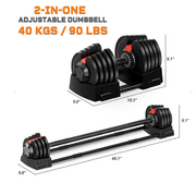 Strongway Gym Supplies Strongway 2-in-1 40KG Adjustable Dumbbells to Barbell Set (PAIR)