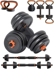 Strongway Gym Supplies 20KG Set Strongway Adjustable 6 in 1 Dumbbell Barbell Kettlebell Push Up Set - 20KG, 30KG and 40KG SETS
