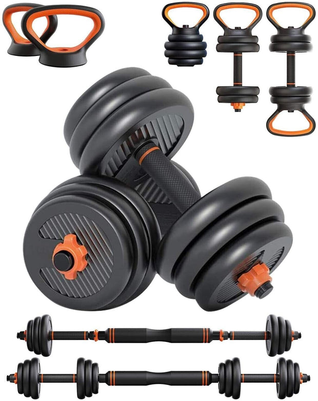 Strongway Gym Supplies 20KG Set Strongway Adjustable 6 in 1 Dumbbell Barbell Kettlebell Push Up Set - 20KG, 30KG and 40KG SETS
