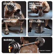 Strongway Gym Supplies Strongway Adjustable 6 in 1 Dumbbell Barbell Kettlebell Push Up Set - 20KG, 30KG and 40KG SETS