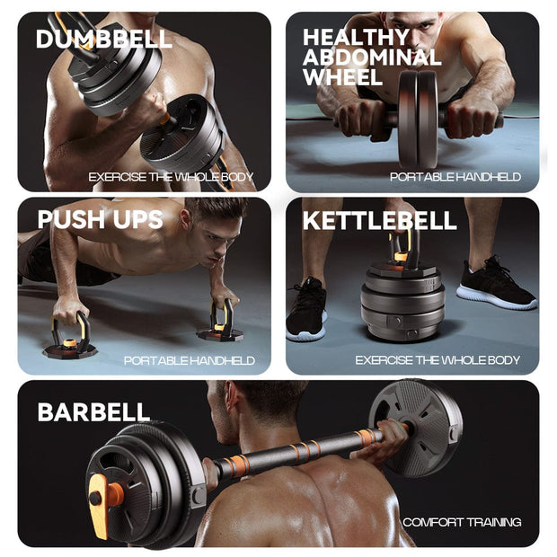 Strongway Gym Supplies Strongway Adjustable 6 in 1 Dumbbell Barbell Kettlebell Push Up Set - 20KG, 30KG and 40KG SETS