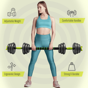 Strongway Gym Supplies Strongway Adjustable 6 in 1 Dumbbell Barbell Kettlebell Push Up Set - 20KG, 30KG and 40KG SETS with Adjustable Weight Bench