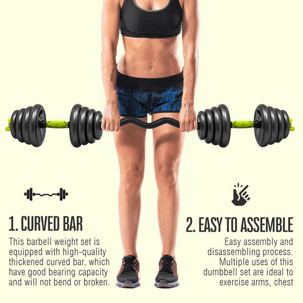 Strongway Gym Supplies Strongway Adjustable 6 in 1 Dumbbell Barbell Kettlebell Push Up Set - 20KG, 30KG and 40KG SETS with Adjustable Weight Bench