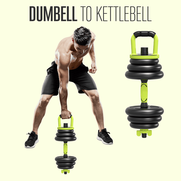 Strongway Gym Supplies Strongway Adjustable 6 in 1 Dumbbell Barbell Kettlebell Push Up Set - 20KG, 30KG and 40KG SETS with Adjustable Weight Bench