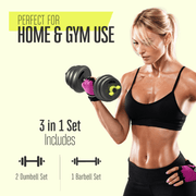 Strongway Gym Supplies Strongway Adjustable 6 in 1 Dumbbell Barbell Kettlebell Push Up Set - 20KG, 30KG and 40KG SETS with Adjustable Weight Bench