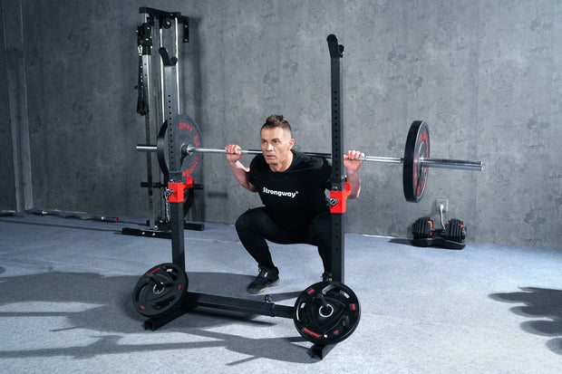 Strongway Gym Supplies Weight Lifting Machines & Racks Strongway Adjustable Full Squat and Barbell Rack