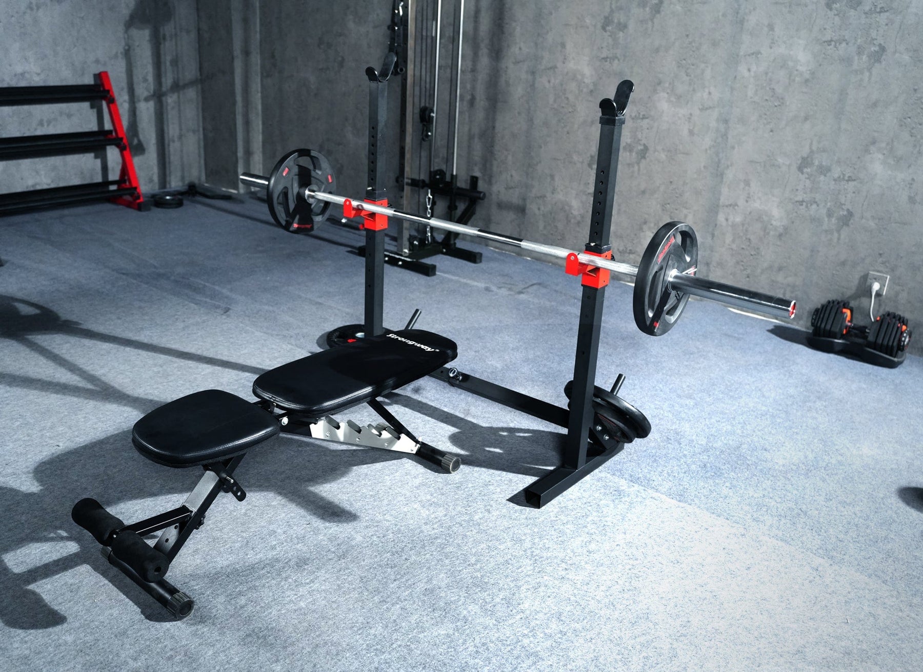 Adjustable Full Squat and Barbell Rack | Strongway Gym Supplies