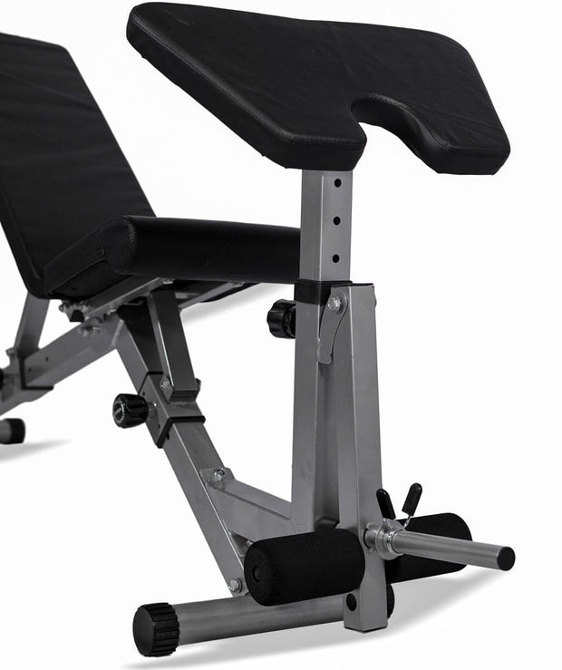 Strongway Gym Supplies Strongway Adjustable Weight Bench with Preacher Curl and Leg Workout (Foldable)