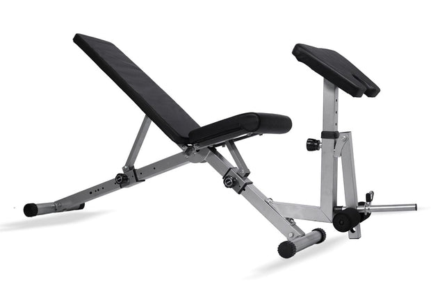Strongway Gym Supplies Strongway Adjustable Weight Bench with Preacher Curl and Leg Workout (Foldable)