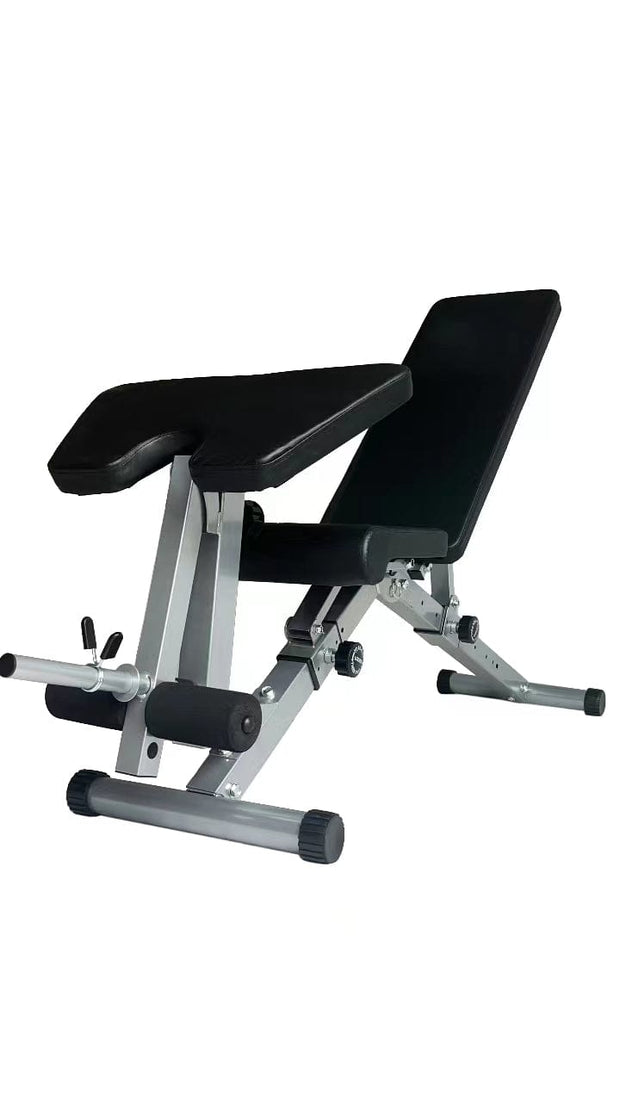 Strongway Gym Supplies Strongway Adjustable Weight Bench with Preacher Curl and Leg Workout (Foldable)