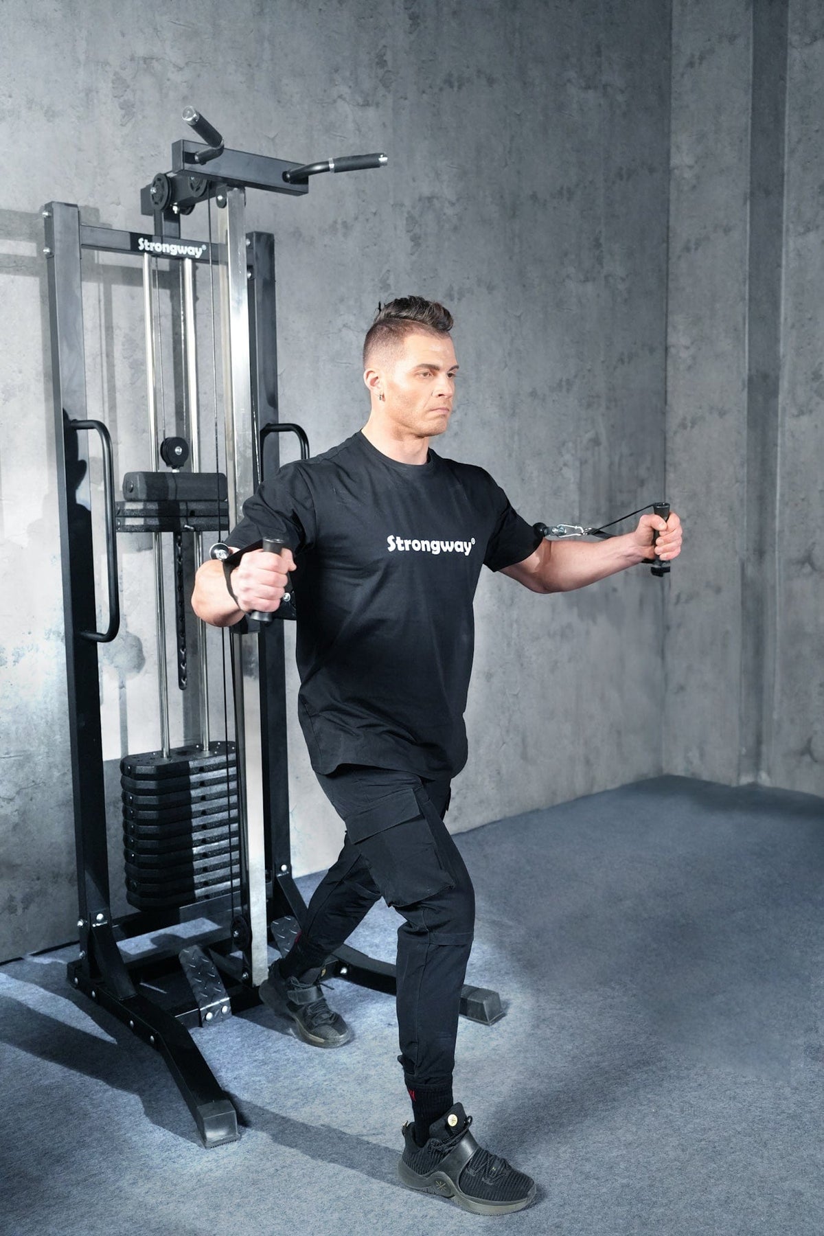 Cable Crossover with Weights | Strongway Gym Supplies